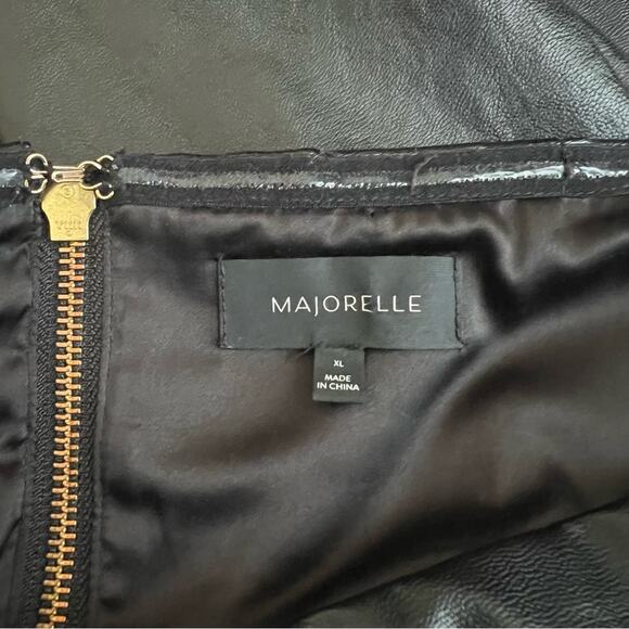 Majorelle Revolve Women’s Chloe Black Vegan Faux Leather Flared Leg Jumpsuit XL - Picture 5 of 12